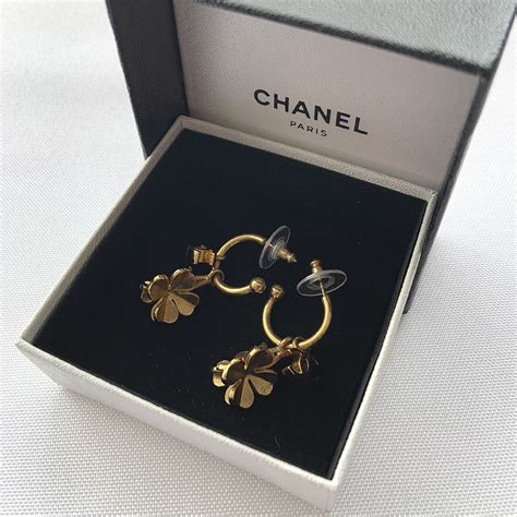 chanel clover earrings|chanel crochet earrings.